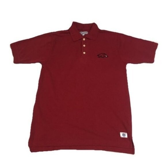 Houndstooth Men's Arkansas Razorbacks College Team Polo Red Small - Picture 1 of 5
